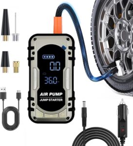 Arrancador de bateria portatil con compresor