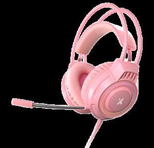 Khione | Audífonos estéreo multiplataforma con iluminación LED para videojuegos XTH-564 Xtech Hdst Gaming Pink Wrd Light 3.5mm+USB XTH-564