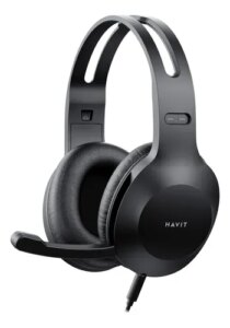 H220D - HAVIT H220D - AUDIFONOINALAMBRICO CON MICROFONO, 3.5MM, NEGRO