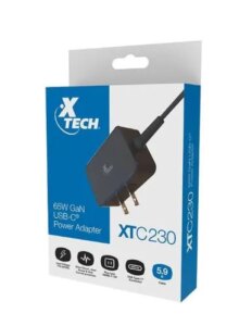 Xtech - 65W GaN USB-C Power adapter - voltage 110/240VCA