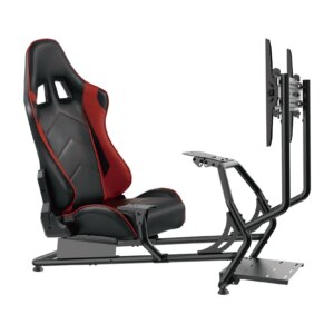 Cockpit Sim Racing con Asiento Racing y Base para Monitor – Ideal para Gaming en Casa